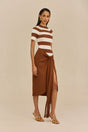 OLYA KNIT TOP - LARGE SADDLE STRIPE