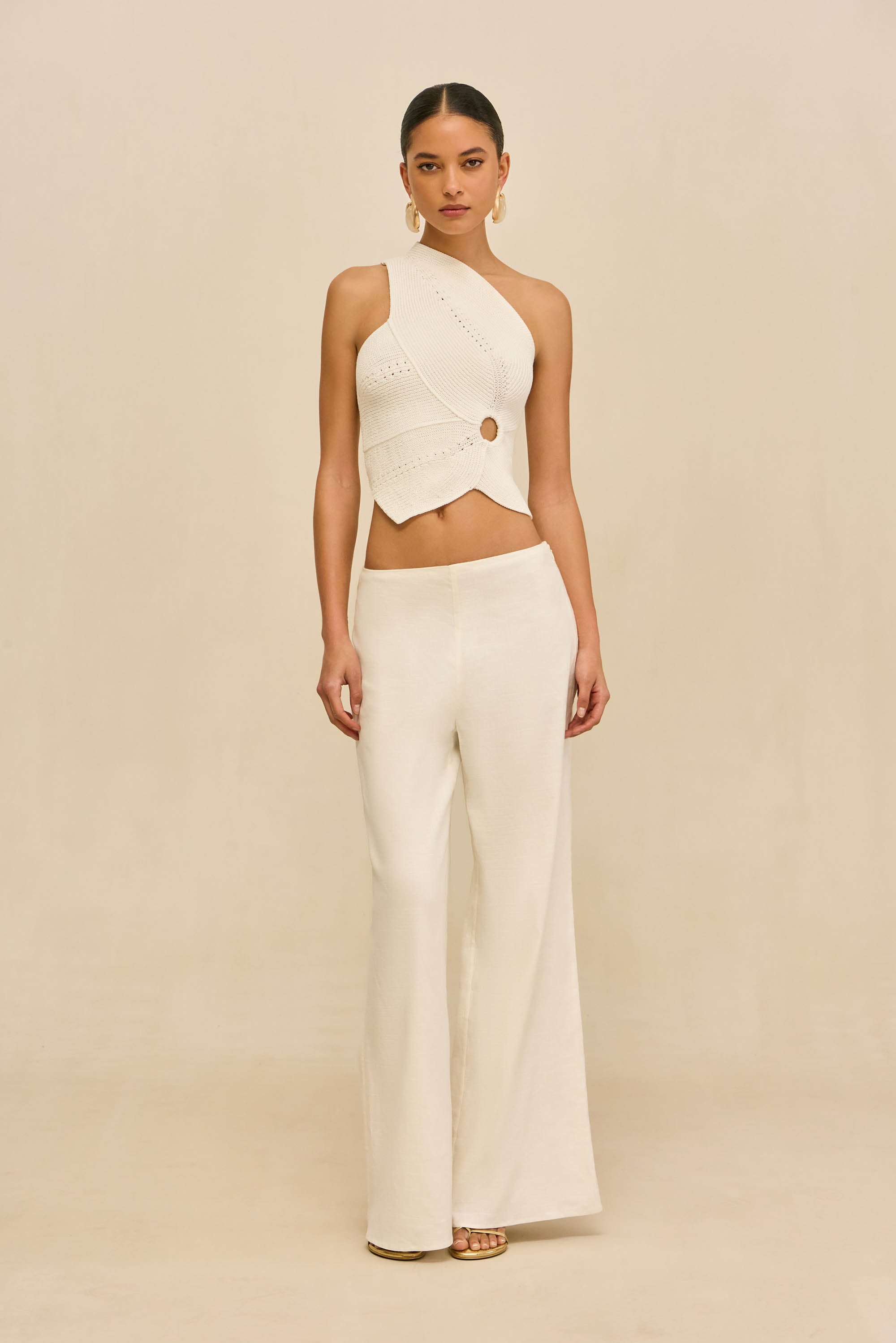 DENEUVE KNIT TOP - OFF WHITE
