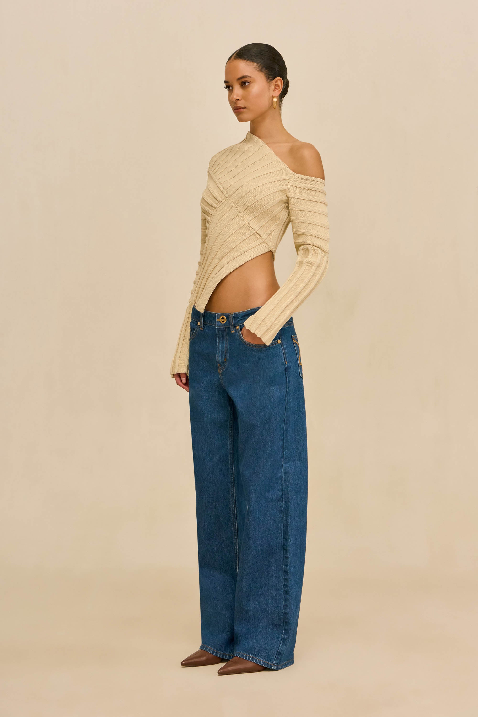 JAIDAN KNIT TOP - BEACH