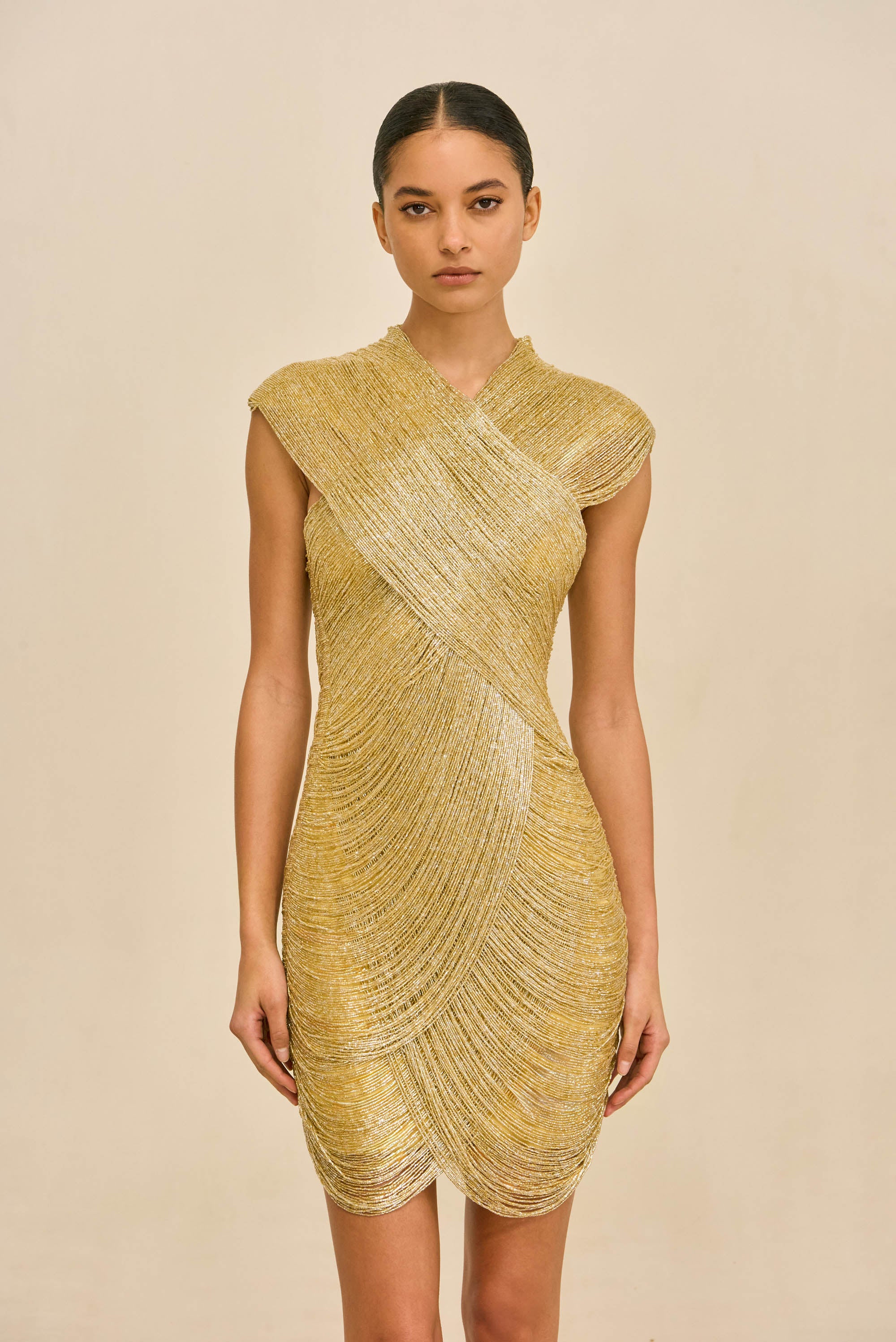 LYON DRESS - LIGHT GOLD