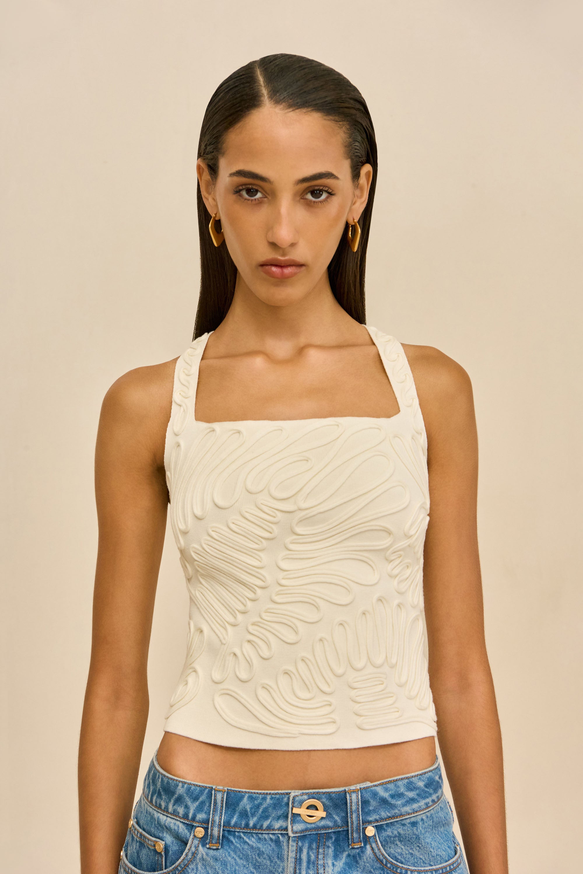 STELLA KNIT TOP - OFF WHITE