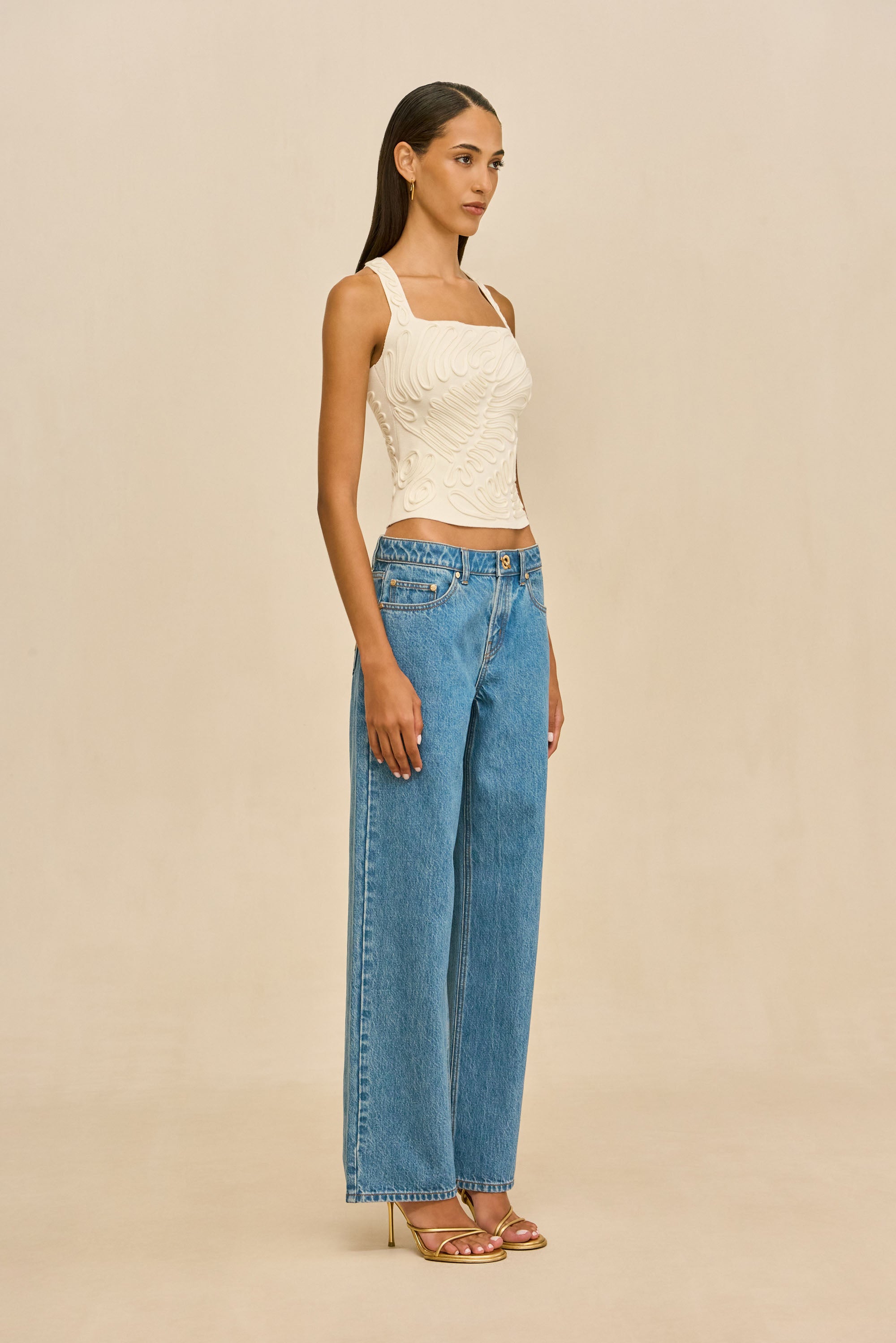 STELLA KNIT TOP - OFF WHITE
