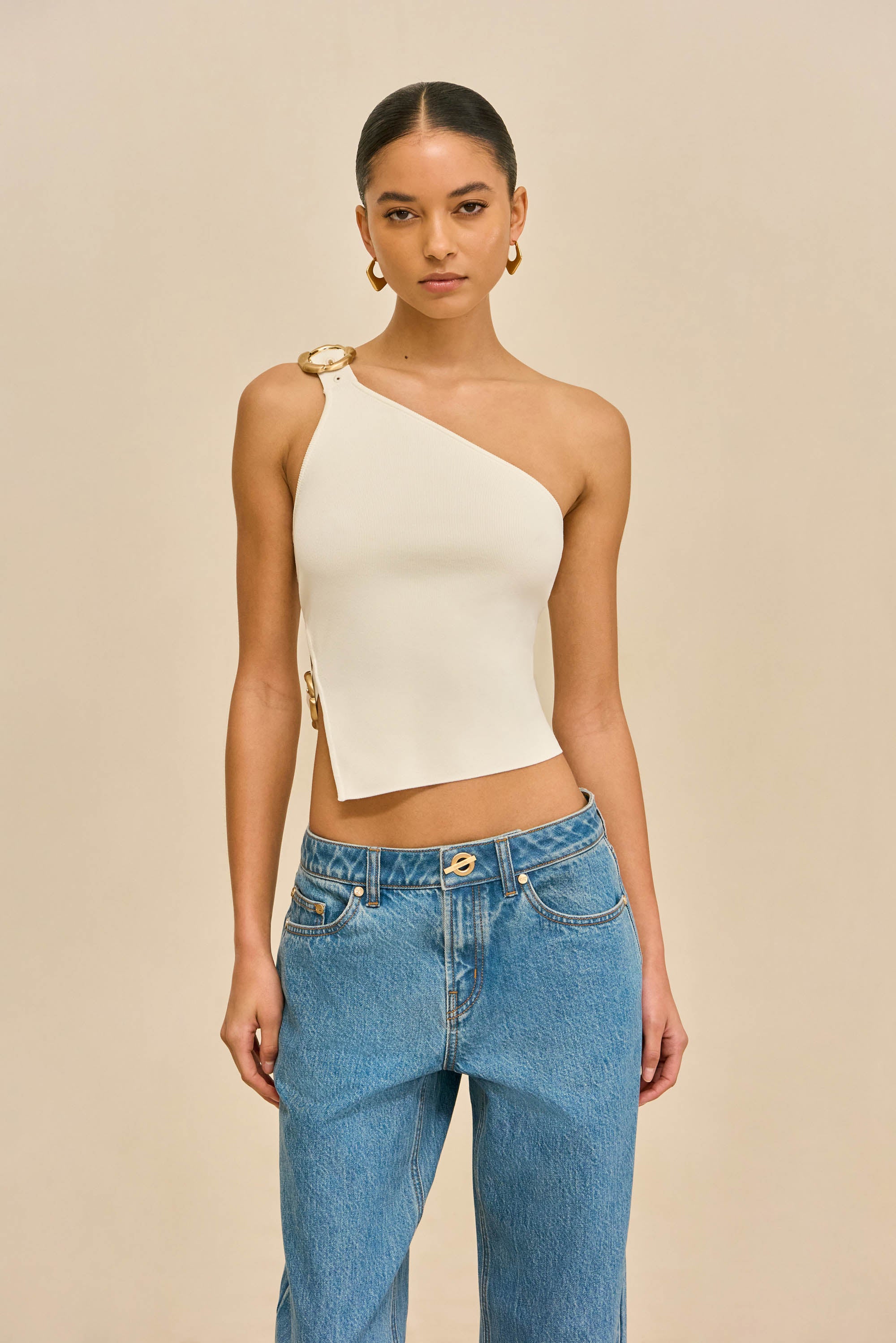 VALERIA KNIT TOP - OFF WHITE