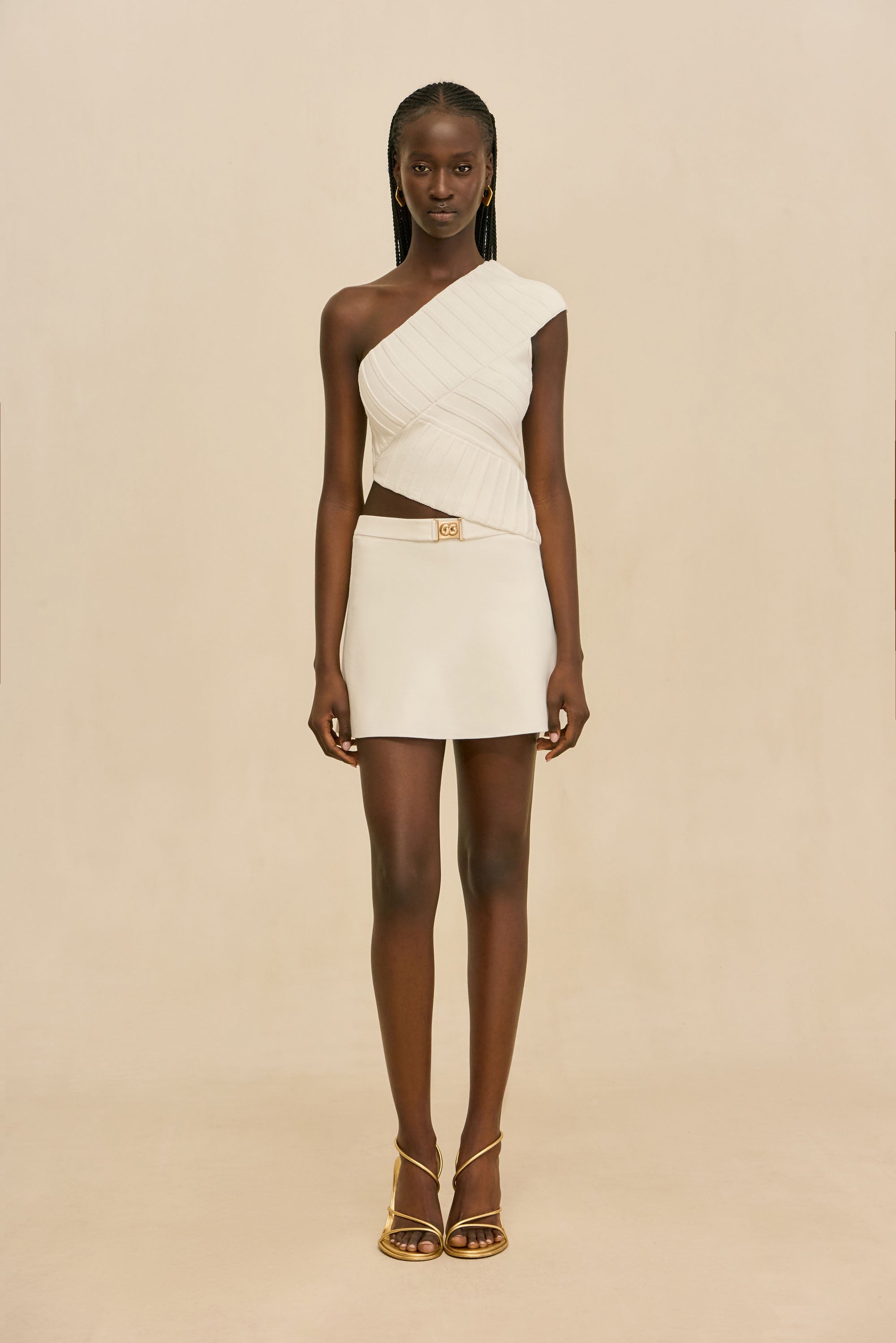 AMORET KNIT SKIRT - OFF WHITE