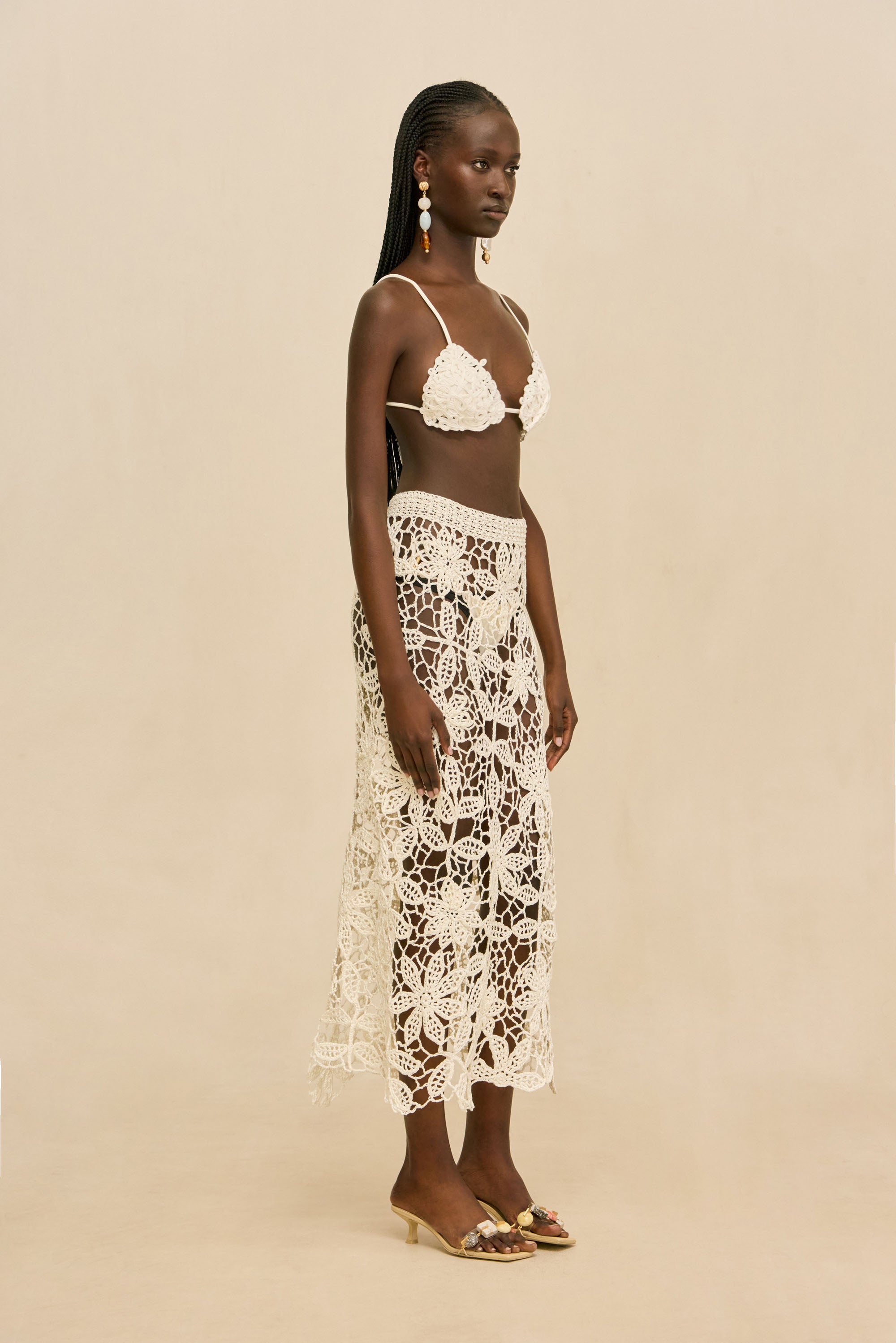 AMINA CROCHET SKIRT - WHITE