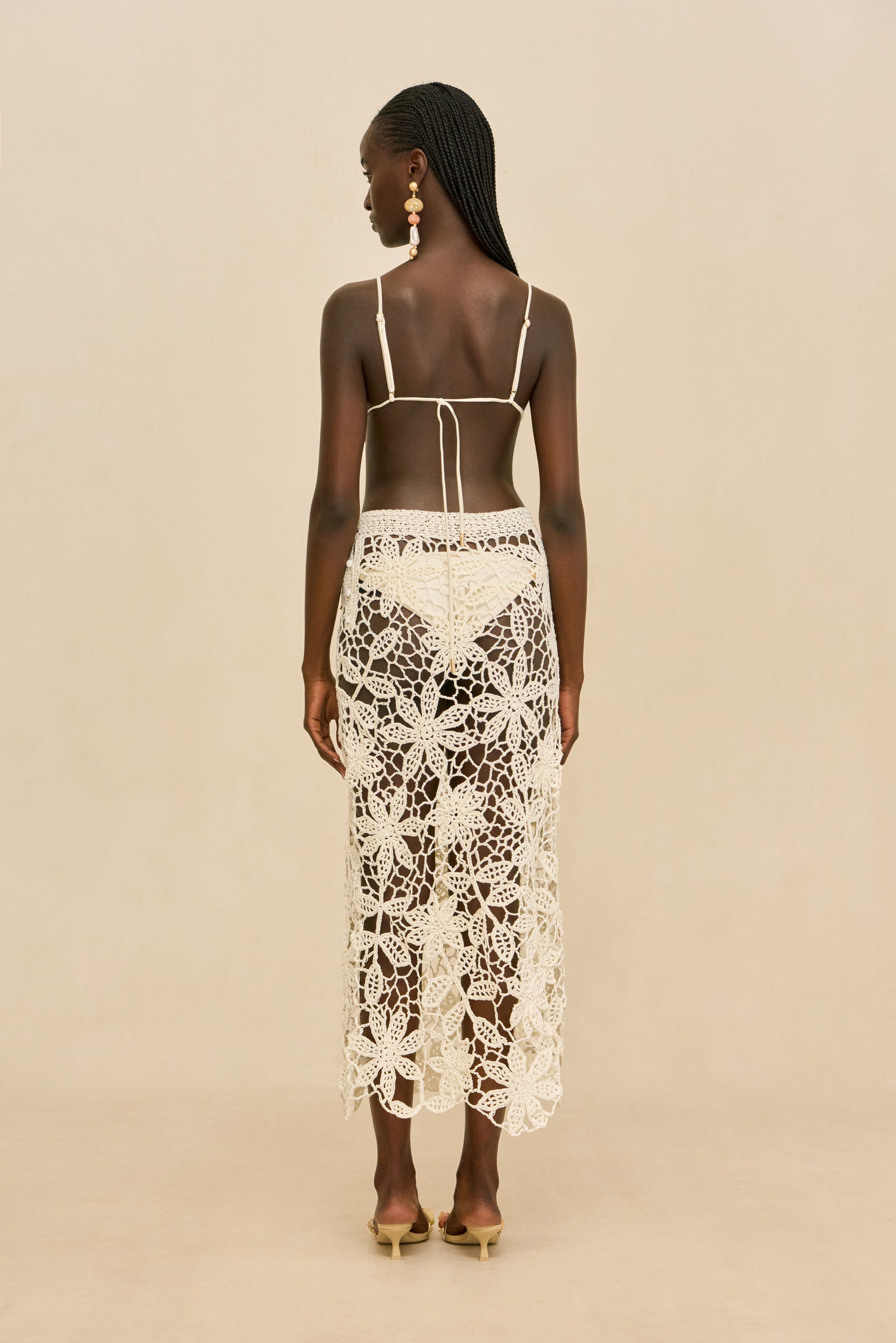 AMINA CROCHET SKIRT - WHITE