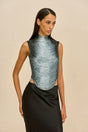 TARAJI TOP - GRAPHITE MULTI