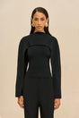 ALKA KNIT TOP - BLACK