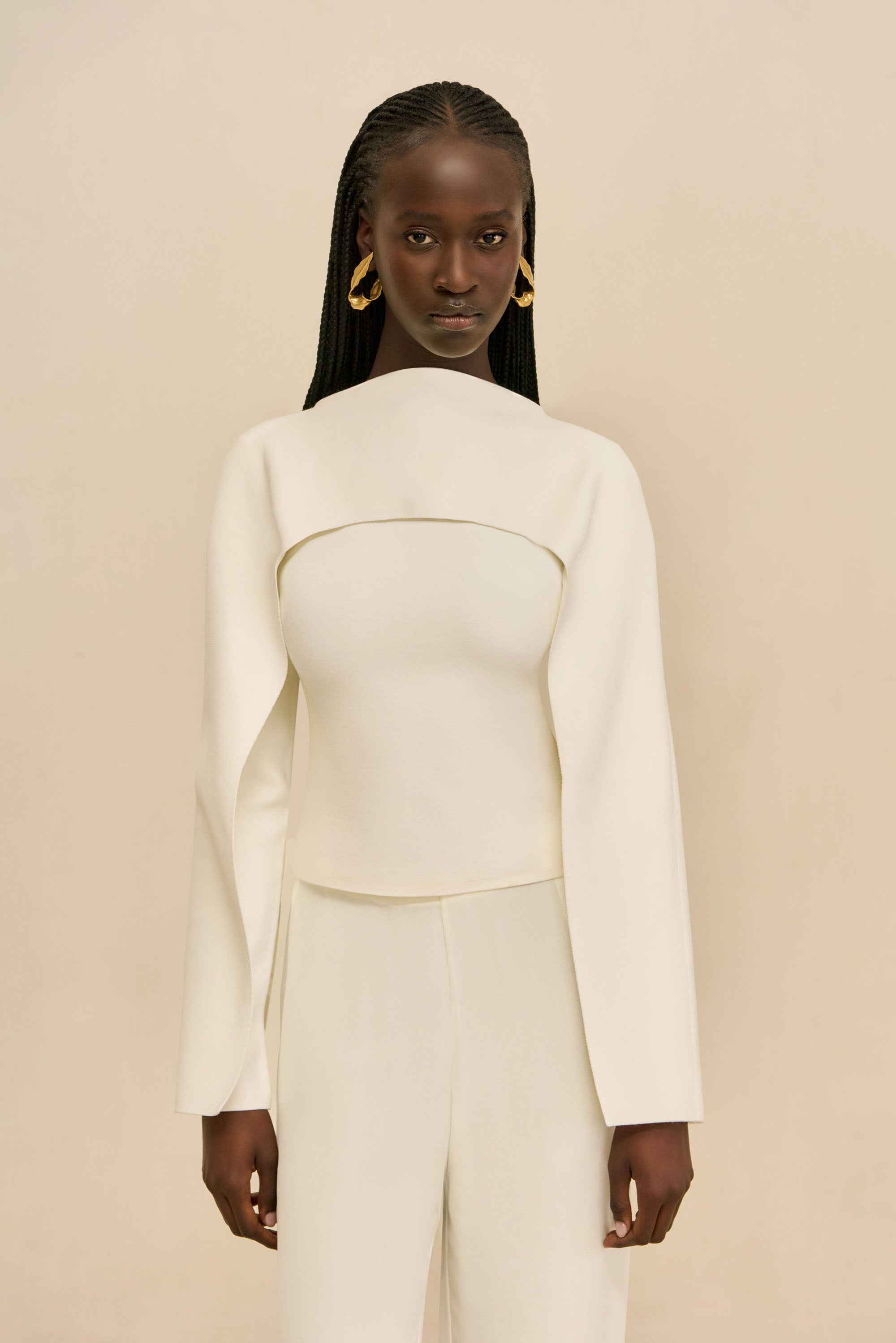 ALKA KNIT TOP - OFF WHITE