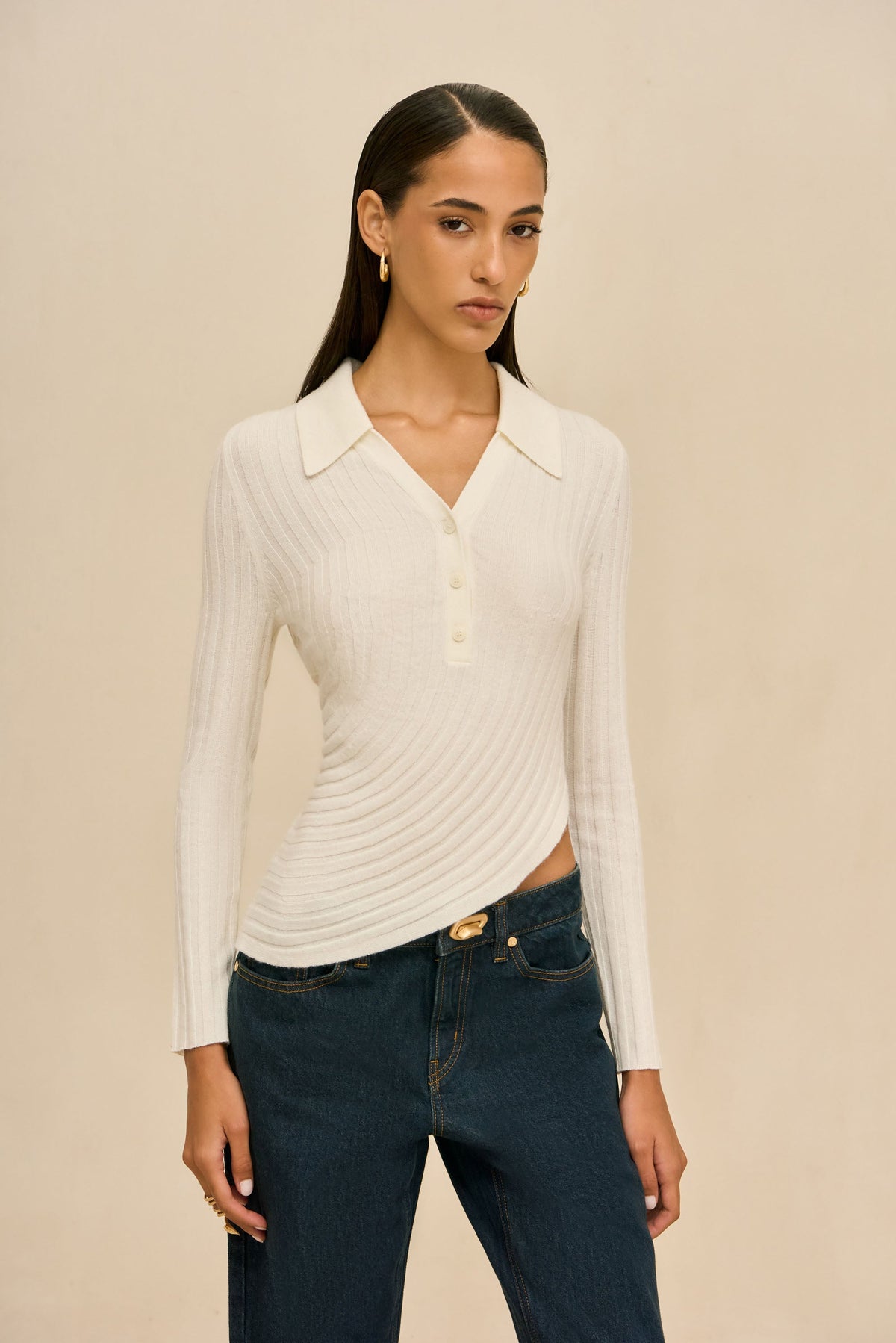 MATTEA KNIT TOP - OFF WHITE