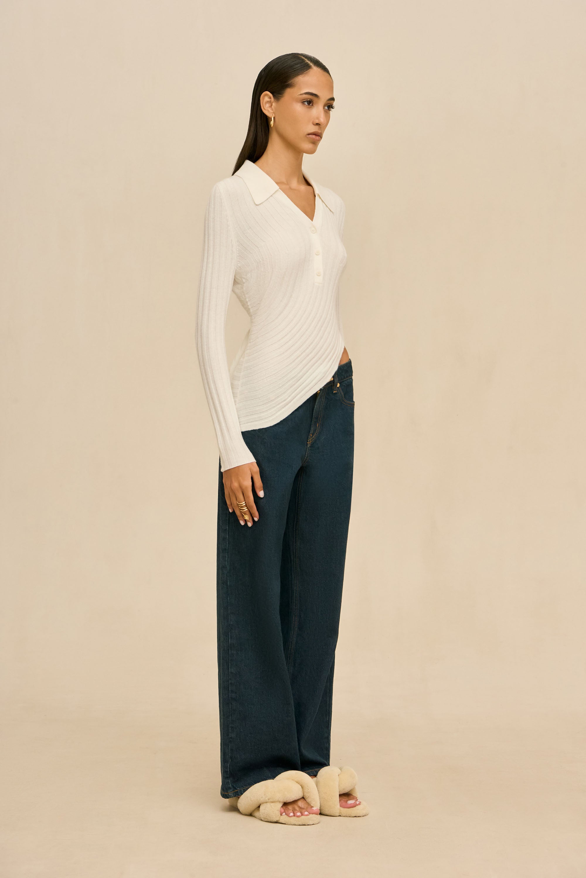MATTEA KNIT TOP - OFF WHITE