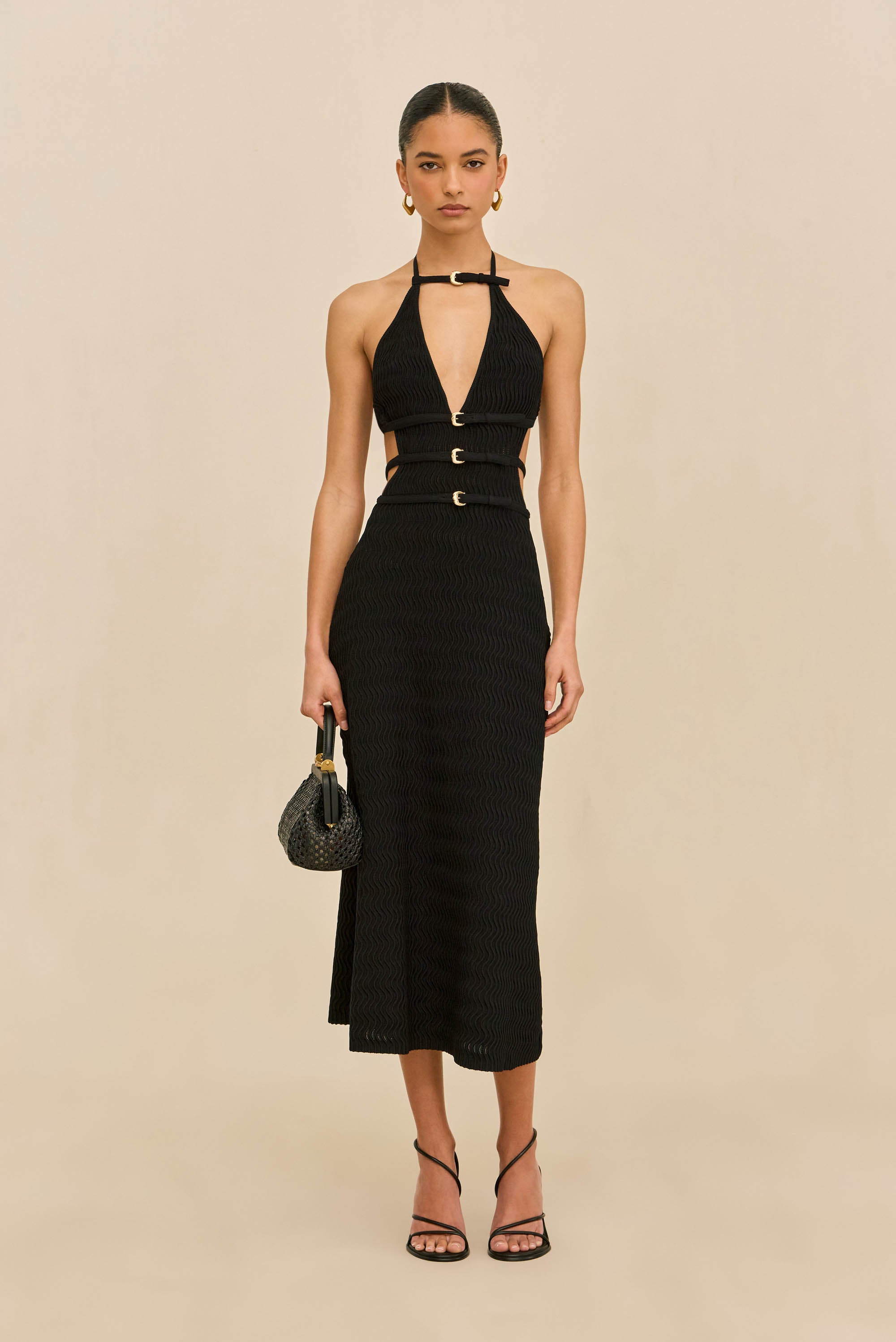 EVALEIGH KNIT DRESS - BLACK