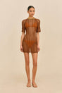 RURU KNIT COVERUP DRESS - SADDLE