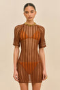 RURU KNIT COVERUP DRESS - SADDLE