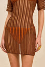 RURU KNIT COVERUP DRESS - SADDLE