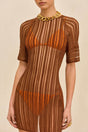 RURU KNIT COVERUP DRESS - SADDLE