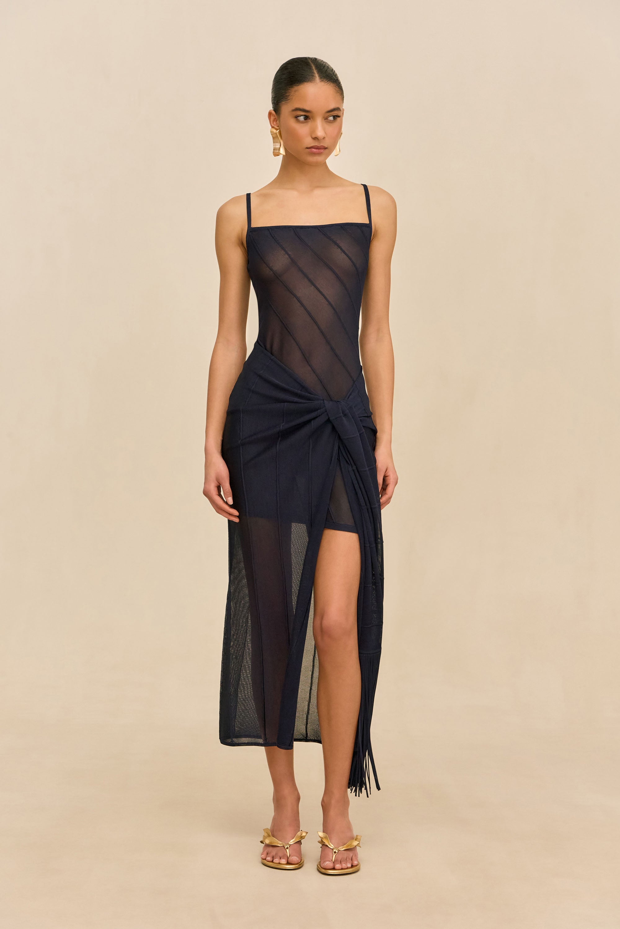 KORSA KNIT DRESS - DEEP LAKE