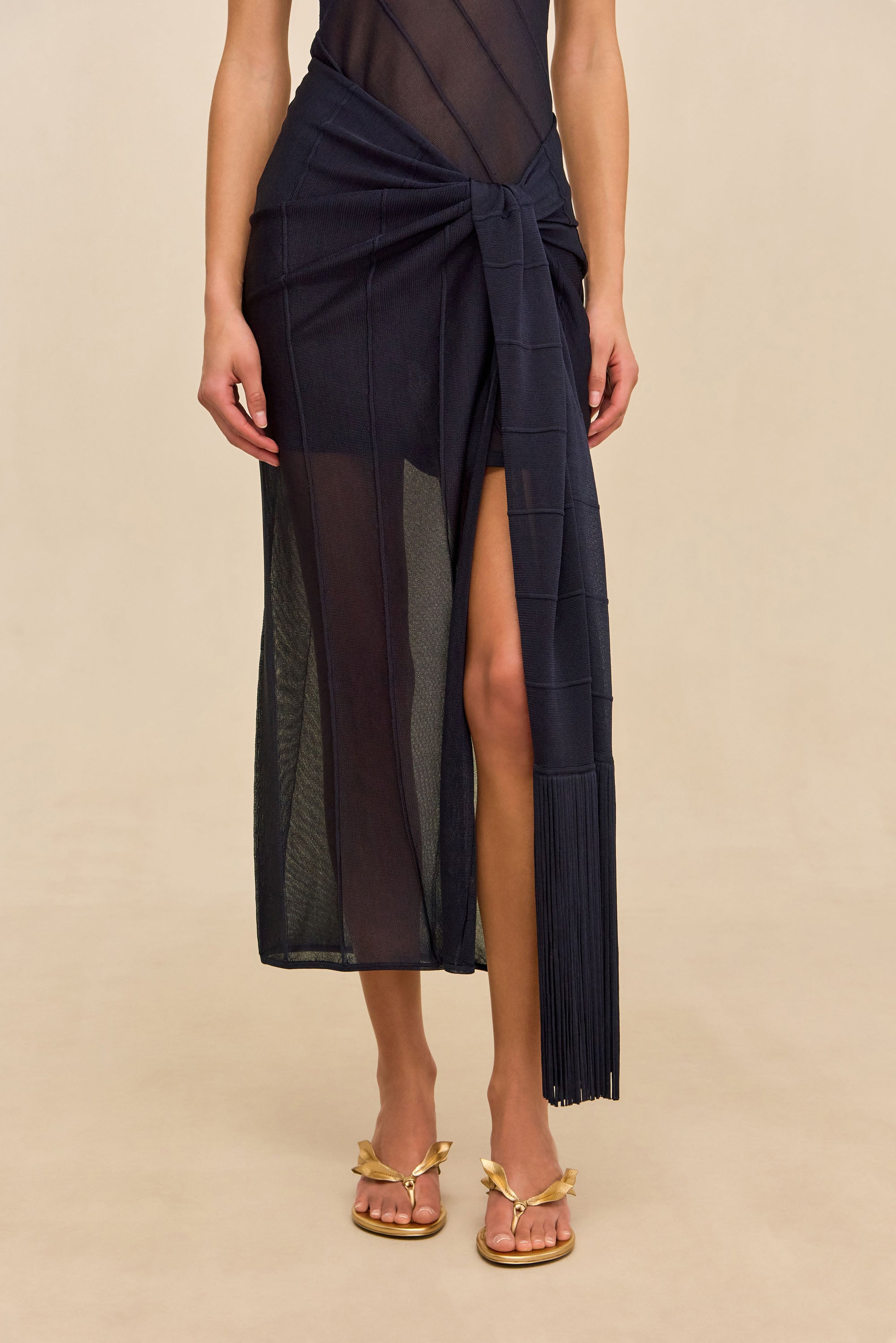 KORSA KNIT DRESS - DEEP LAKE