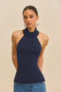 WAKE KNIT TOP - DEEP LAKE