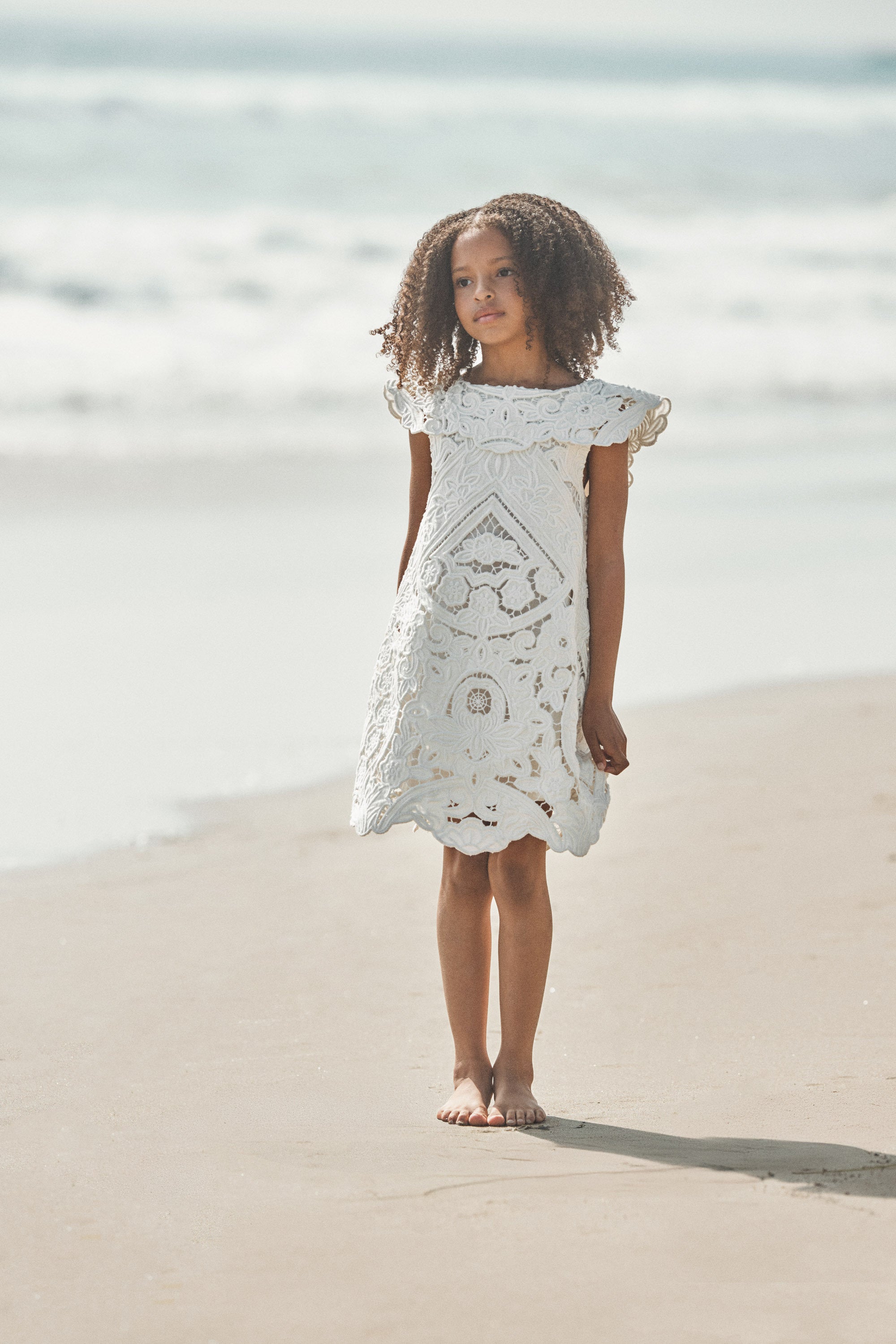 KIDS FRIDLI DRESS - OFF WHITE EMBROIDERY