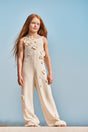 KIDS CHRYSANTHEMUM JUMPSUIT - OFF WHITE