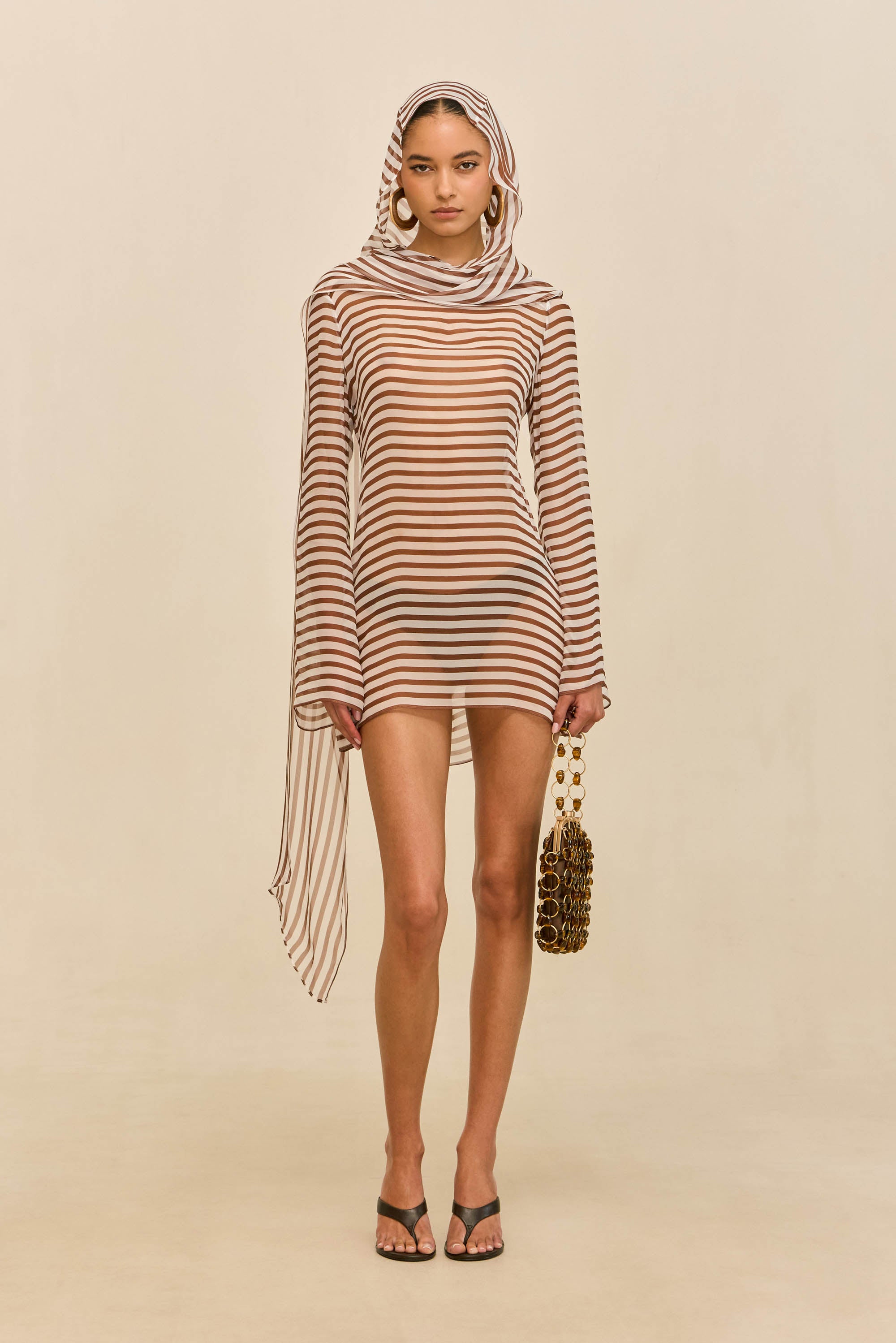 BEAUX DRESS - SMALL SADDLE STRIPE