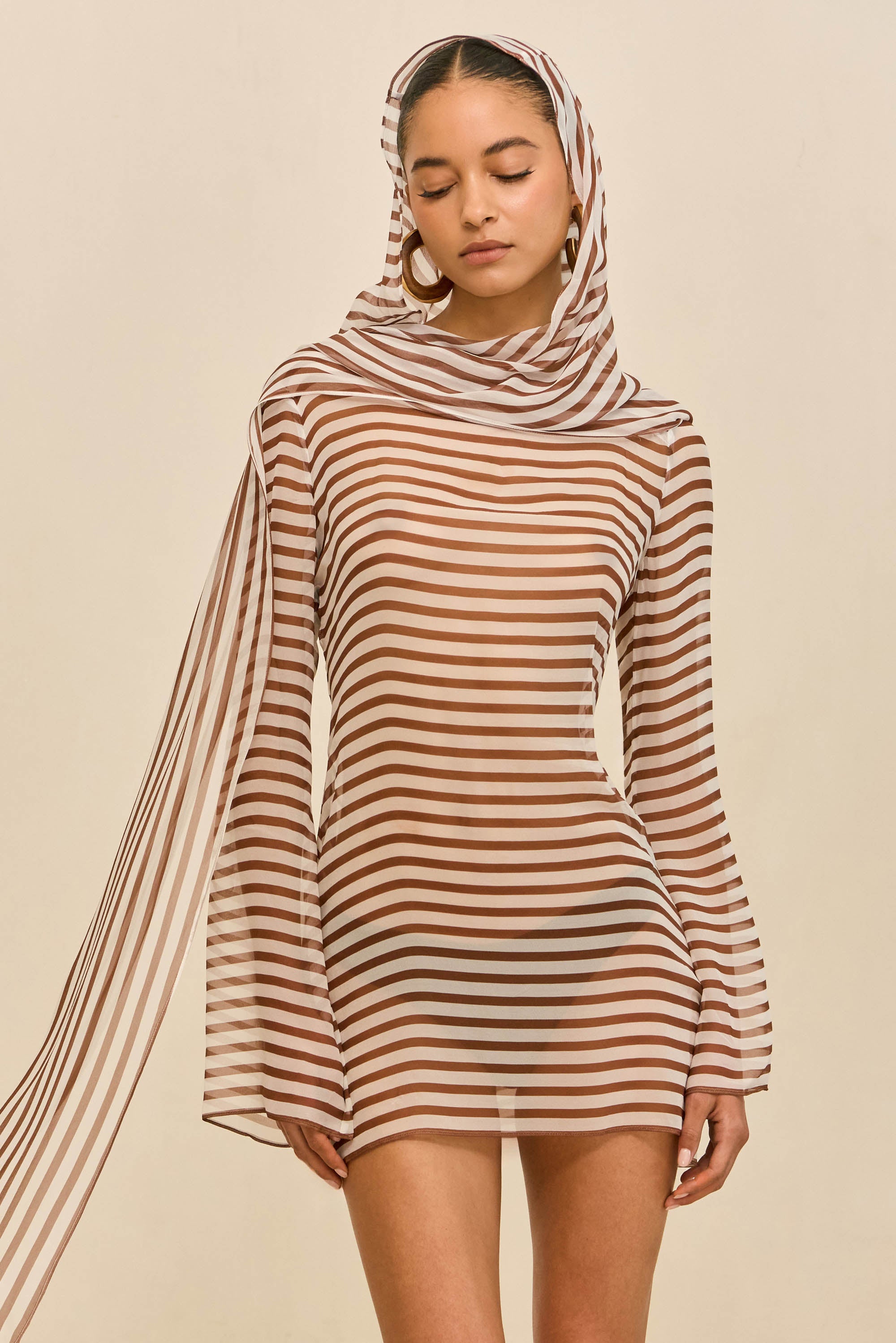 BEAUX DRESS - SMALL SADDLE STRIPE