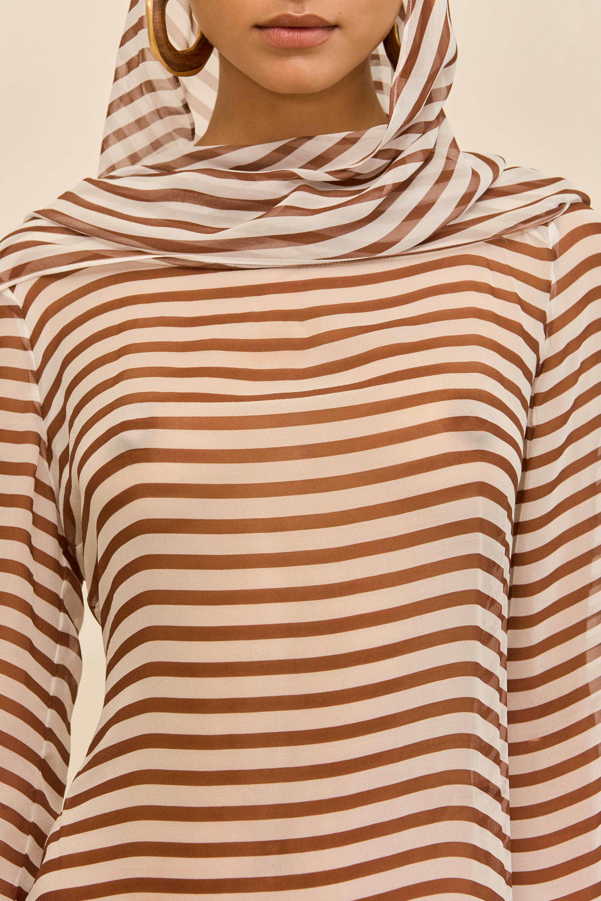 BEAUX DRESS - SMALL SADDLE STRIPE