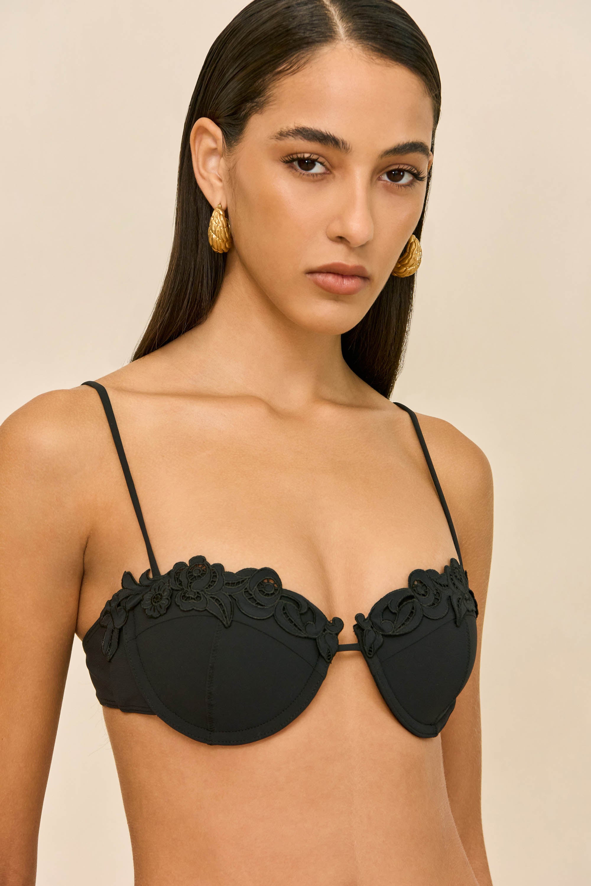 GRETA BIKINI TOP - BLACK