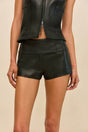DENNY SHORT - BLACK LEATHER