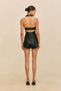 DENNY SHORT - BLACK LEATHER