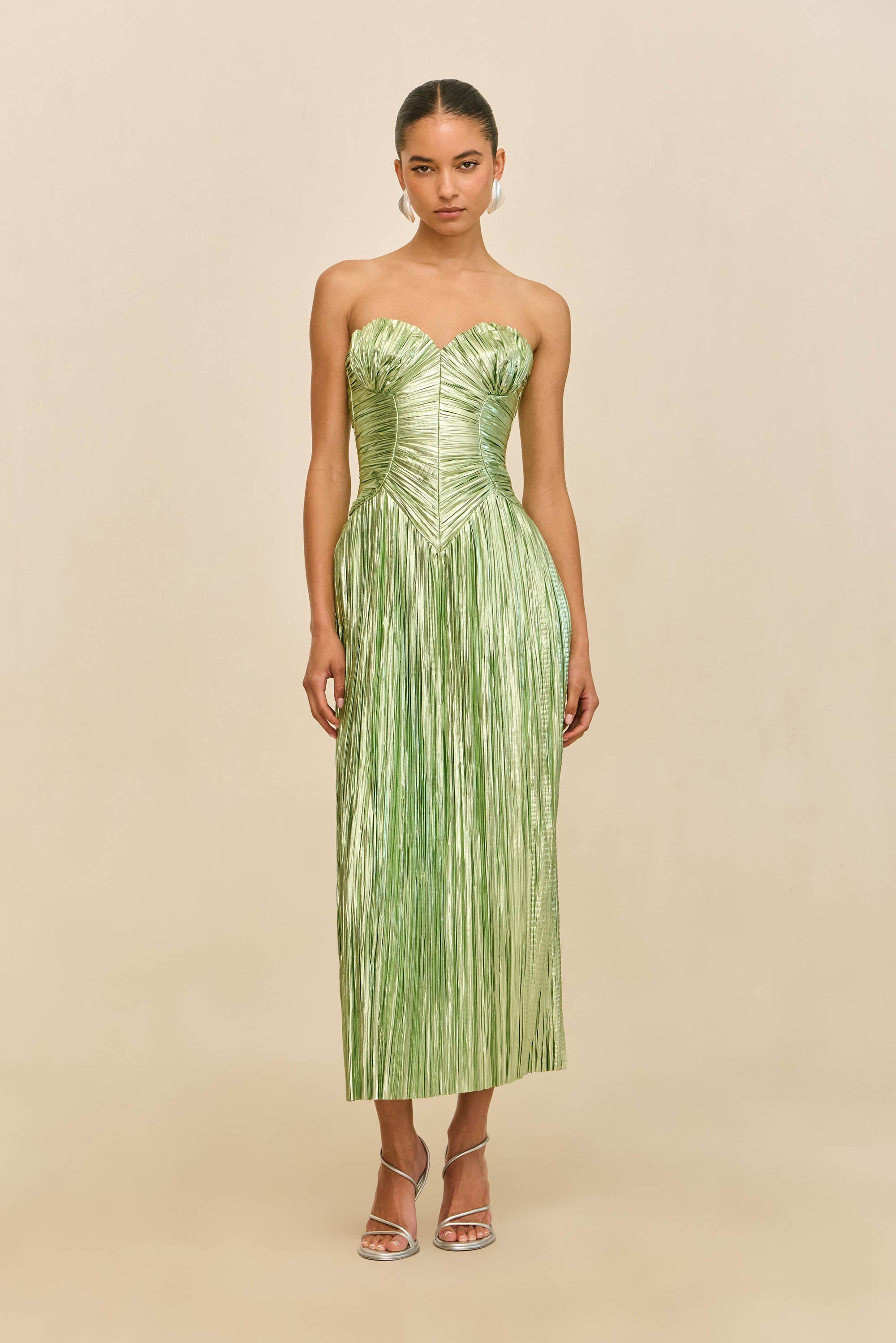 ASHIKA GOWN - SPEARMINT METALLIC