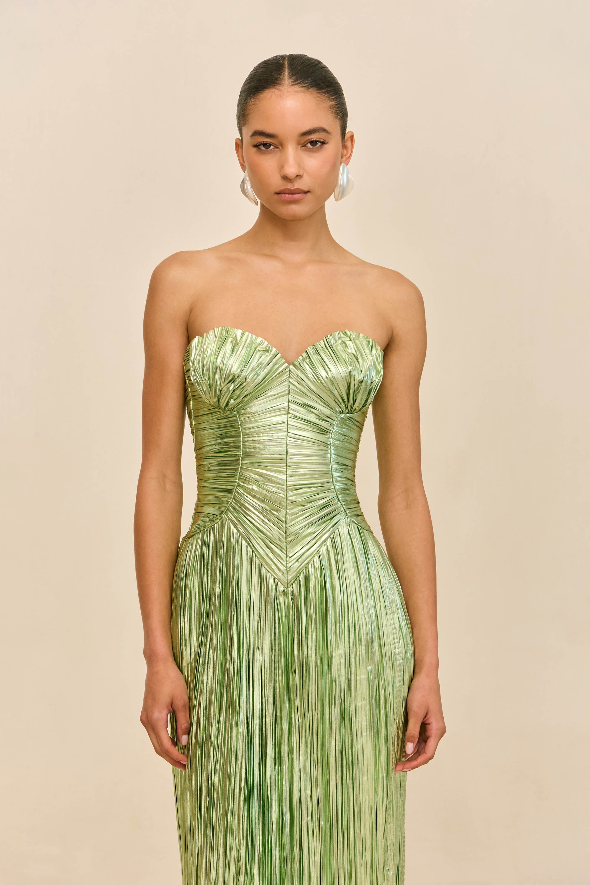 ASHIKA GOWN - SPEARMINT METALLIC