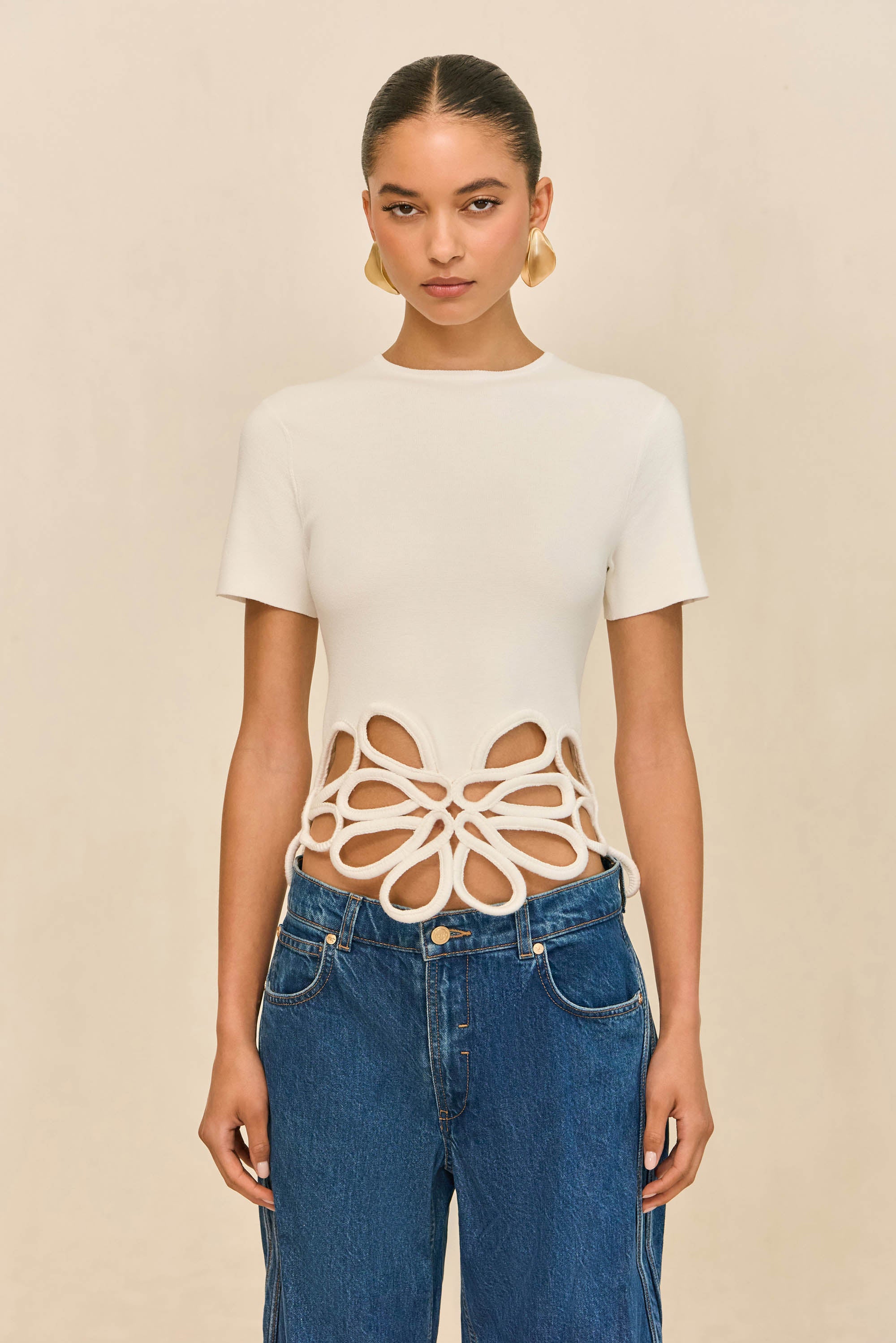 ERES KNIT TOP - OFF WHITE