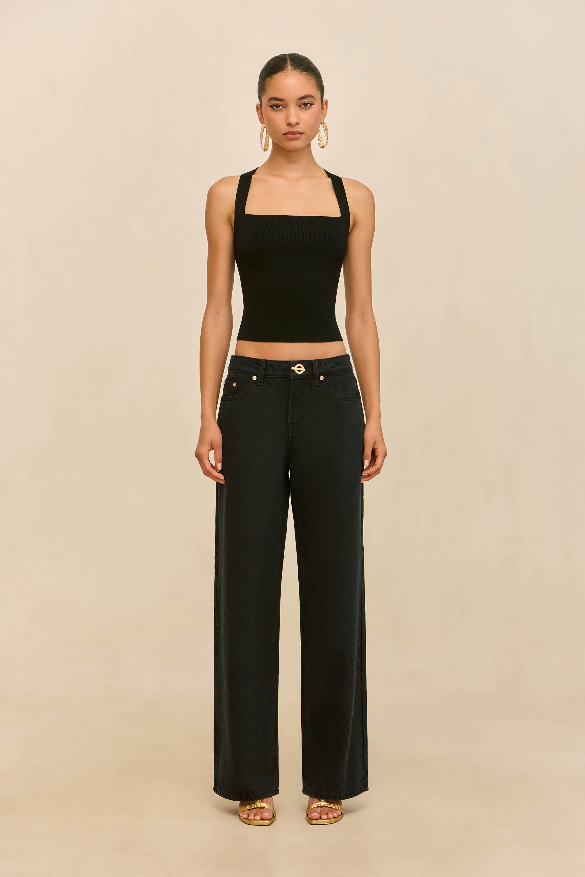 CRAWFORD KNIT TOP - BLACK