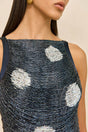 MADISON DRESS - LARGE DOT DEEP LAKE
