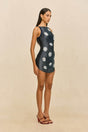 MADISON DRESS - LARGE DOT DEEP LAKE