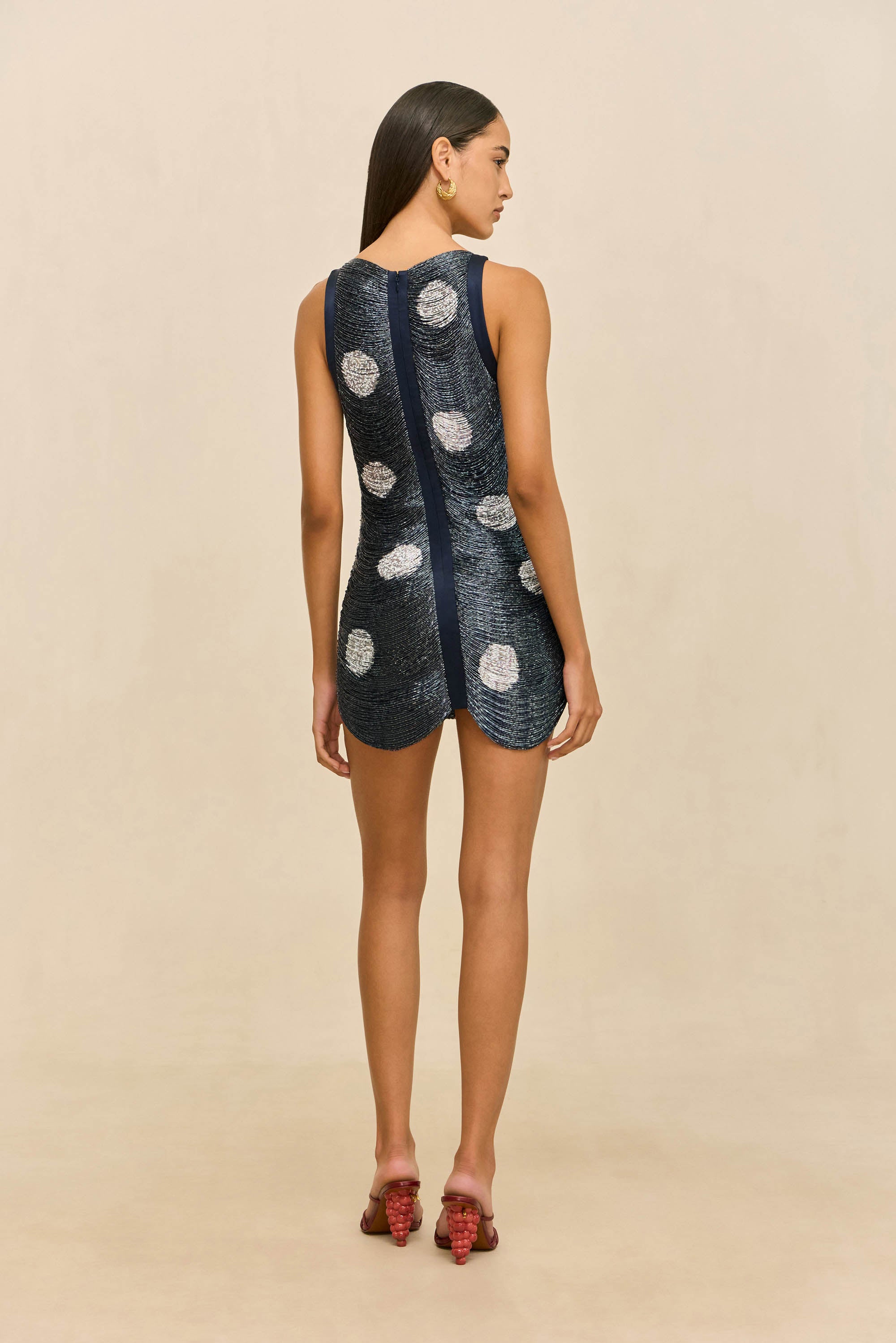 MADISON DRESS - LARGE DOT DEEP LAKE