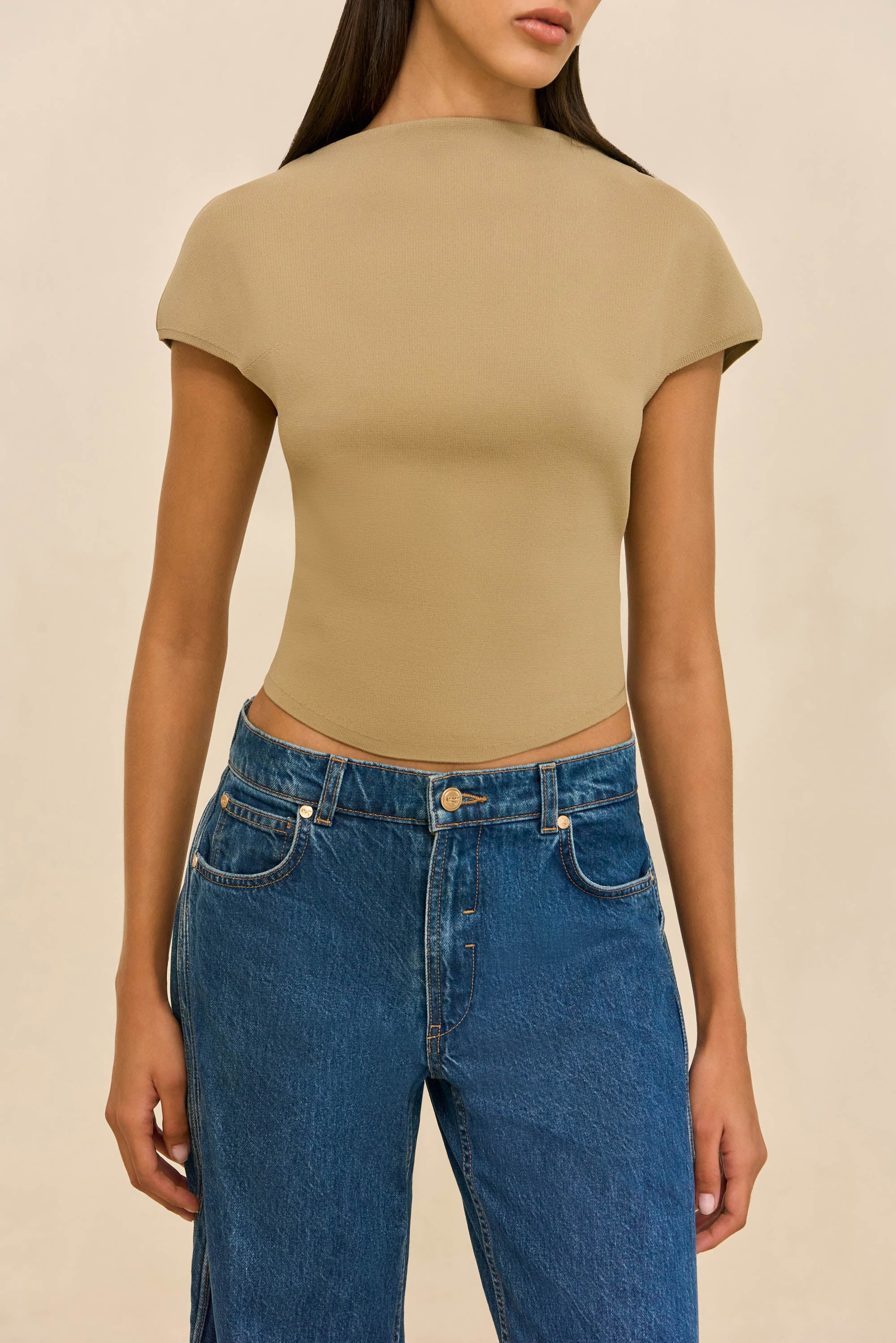 VIRGINIANA KNIT TOP - NUTMEG