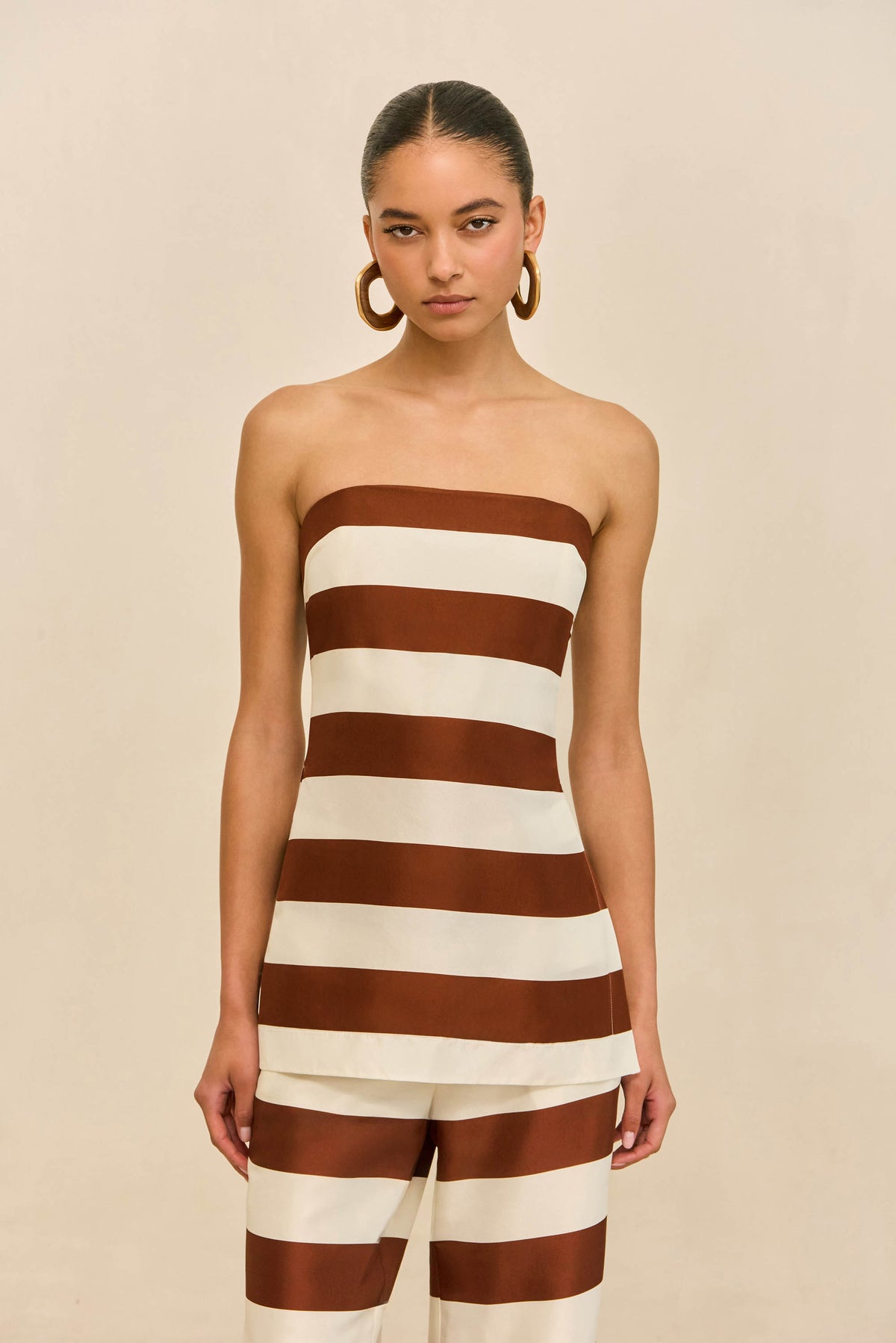 RHETT TOP - LARGE SADDLE STRIPE
