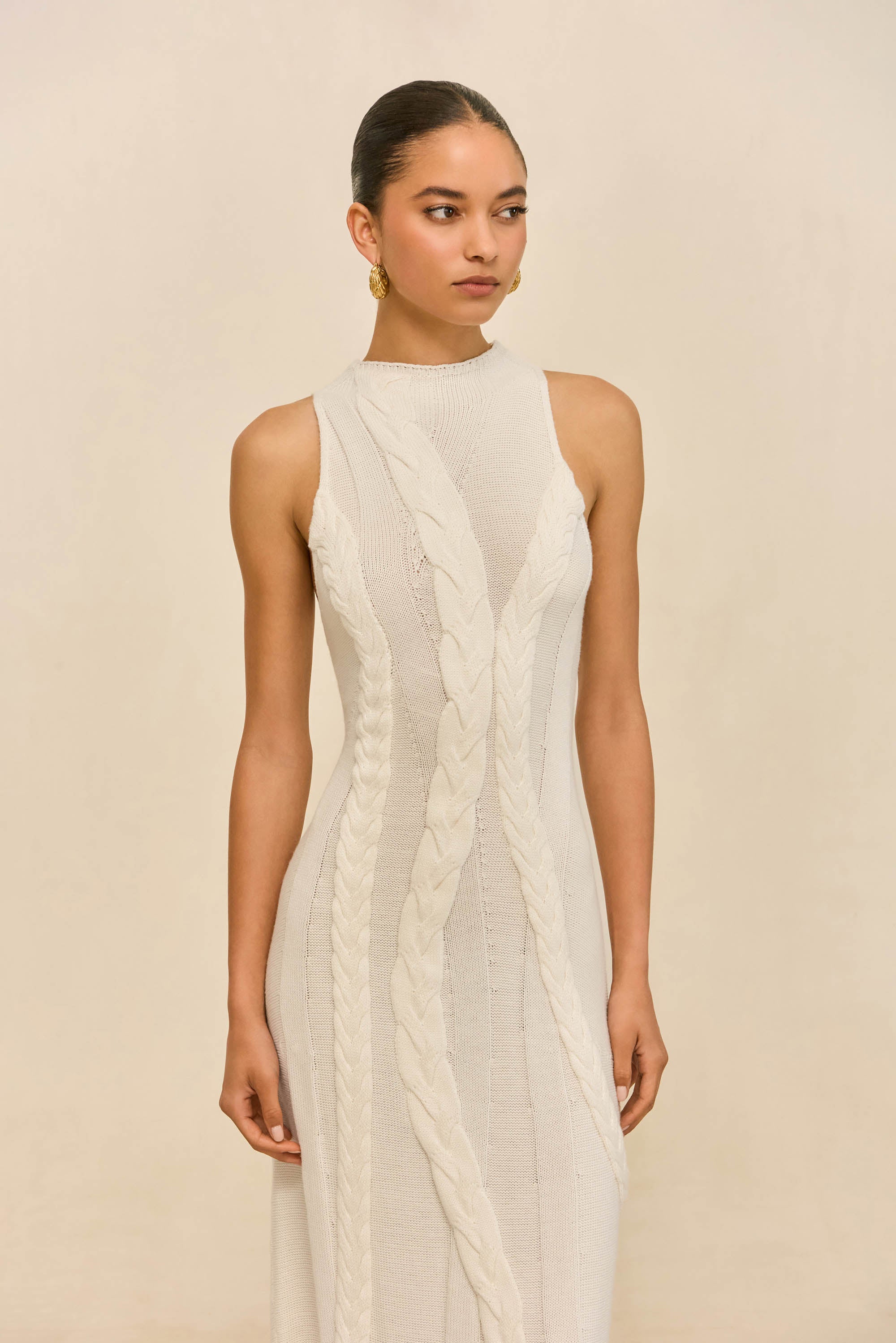 MOLLIE KNIT DRESS - OFF WHITE