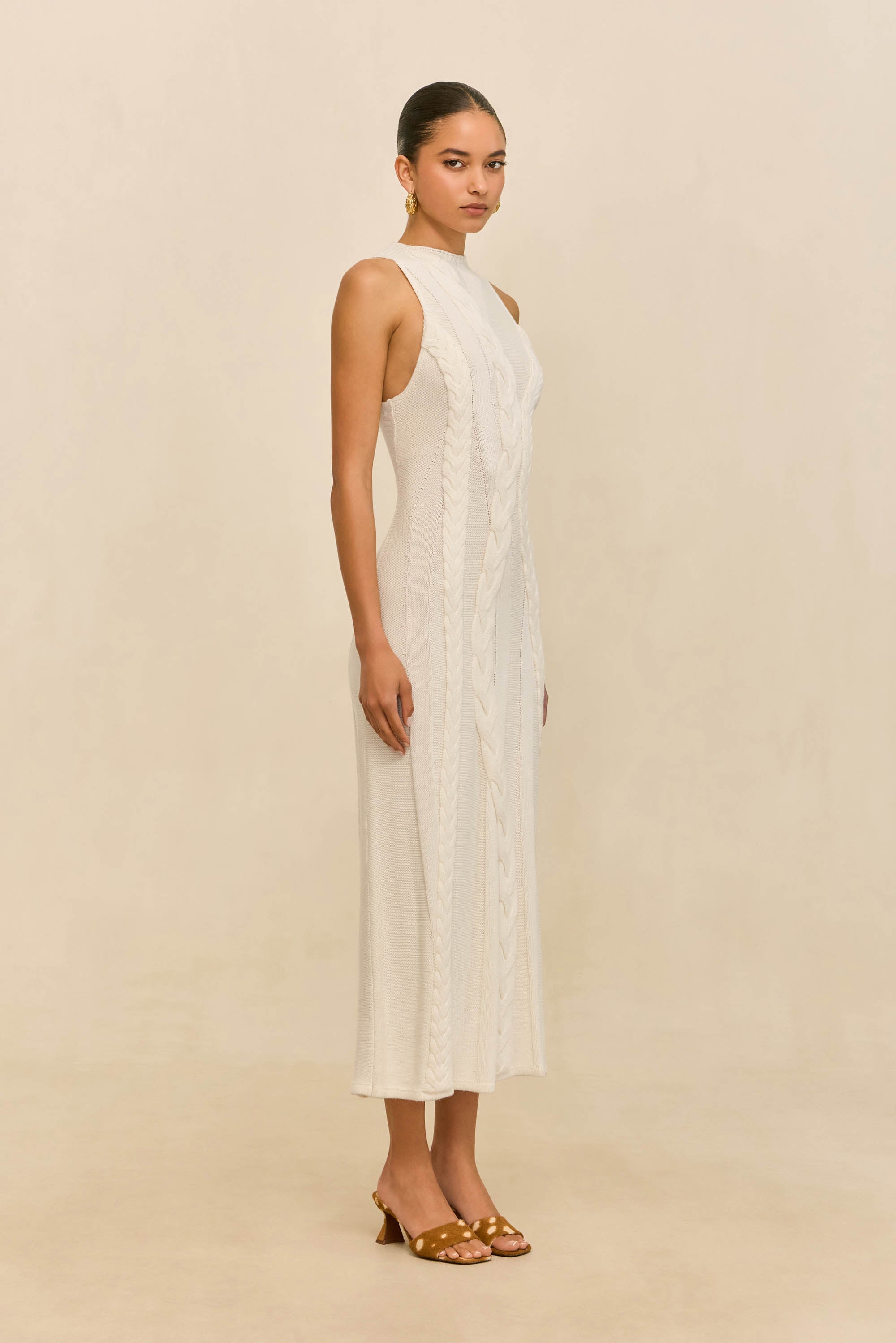 MOLLIE KNIT DRESS - OFF WHITE