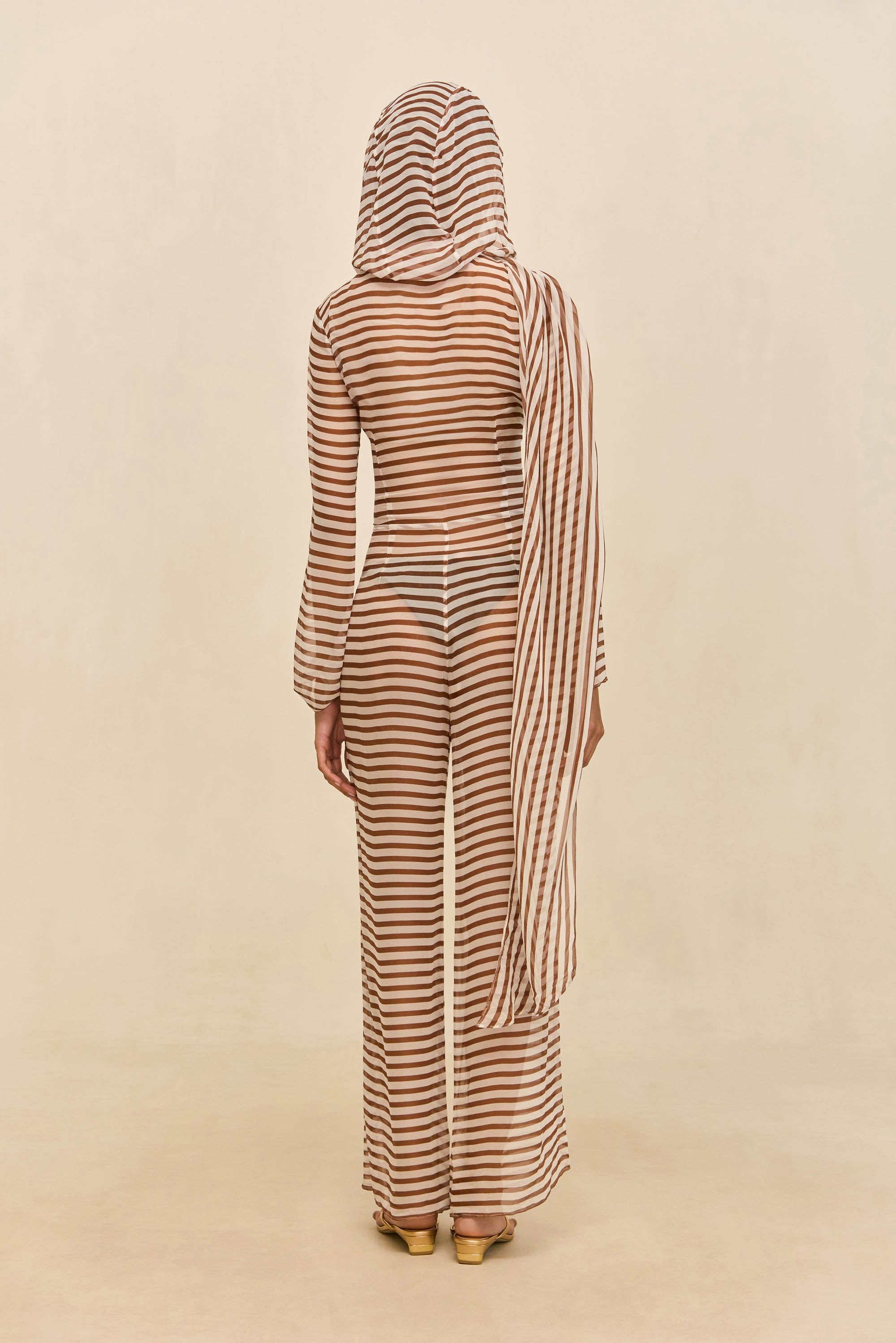 LAKELYN COVERUP JUMPSUIT - SMALL SADDLE STRIPE