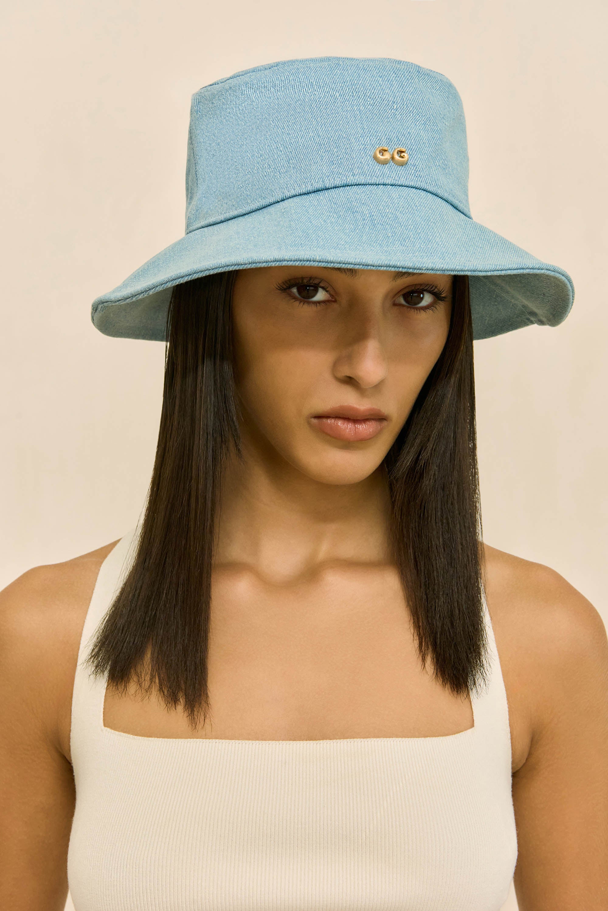 MADDIE DENIM HAT - VINTAGE BLUE