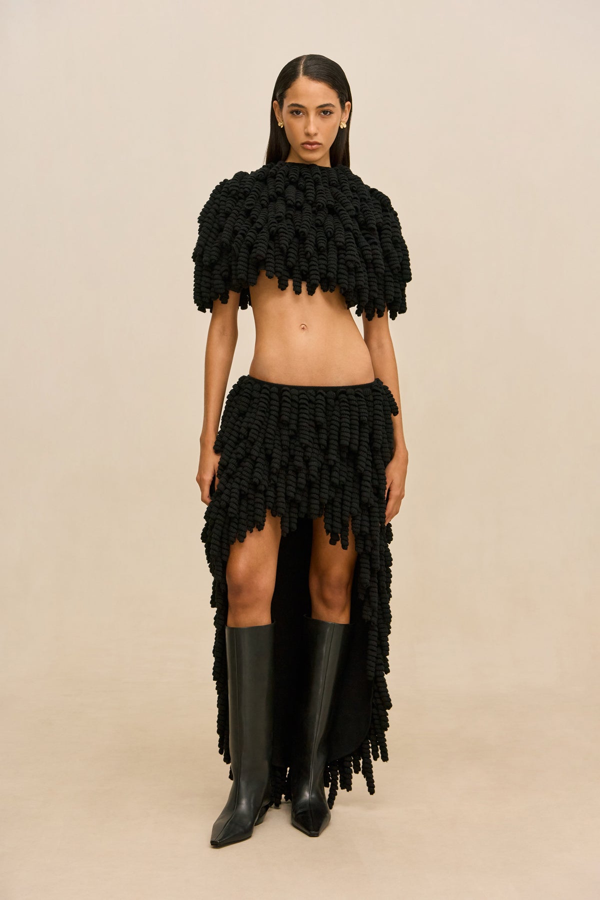 KEZIAH KNIT SKIRT - BLACK