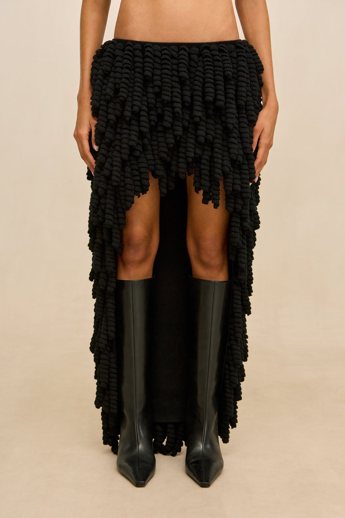 KEZIAH KNIT SKIRT - BLACK