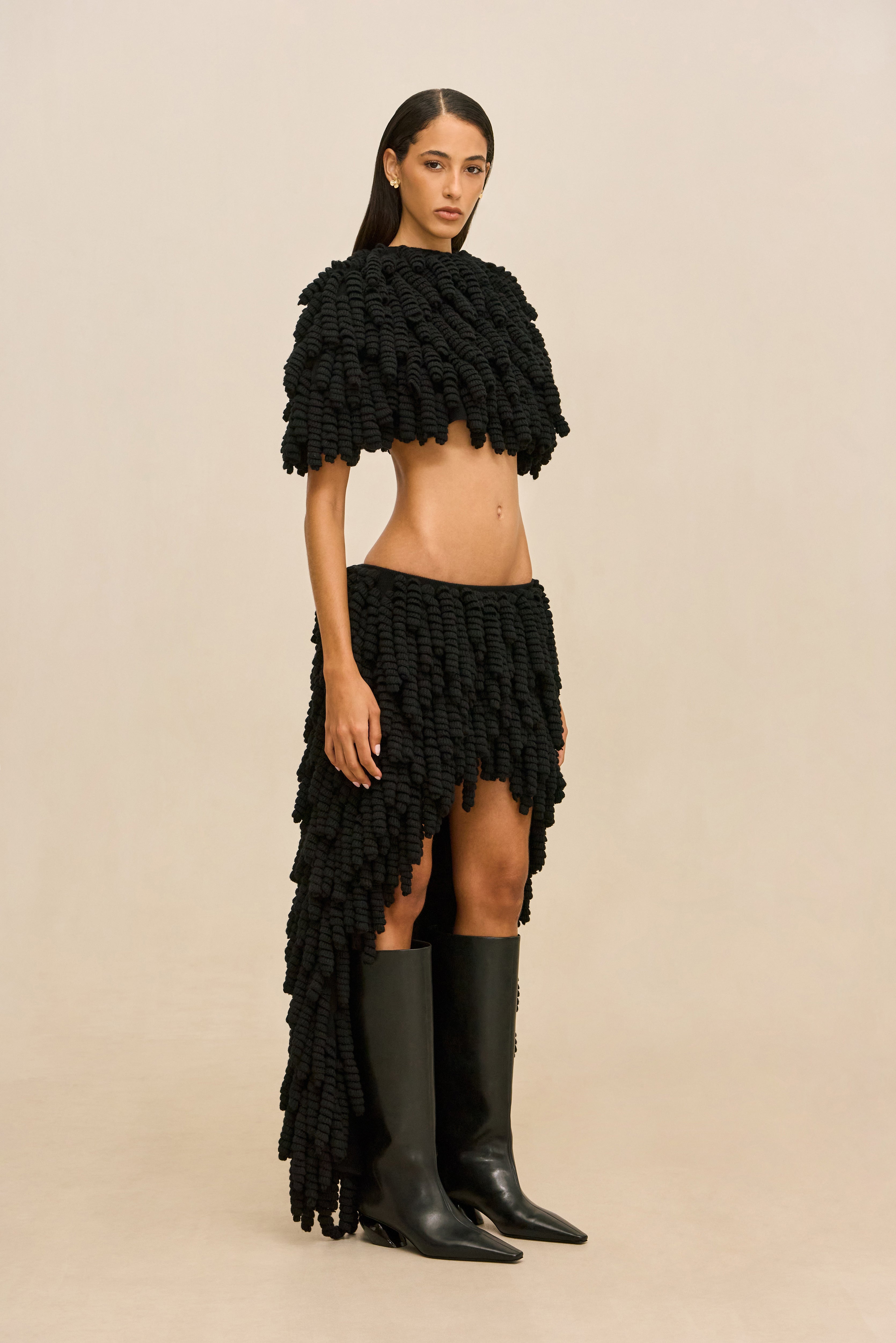 KEZIAH KNIT SKIRT - BLACK