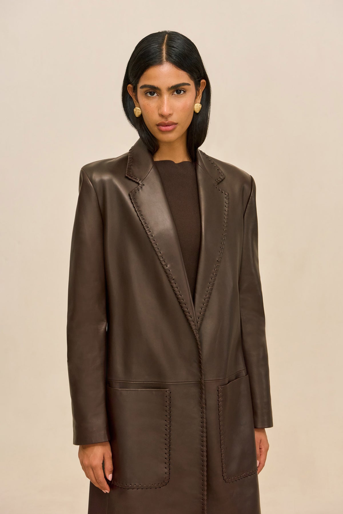 ELI LEATHER COAT - WREN