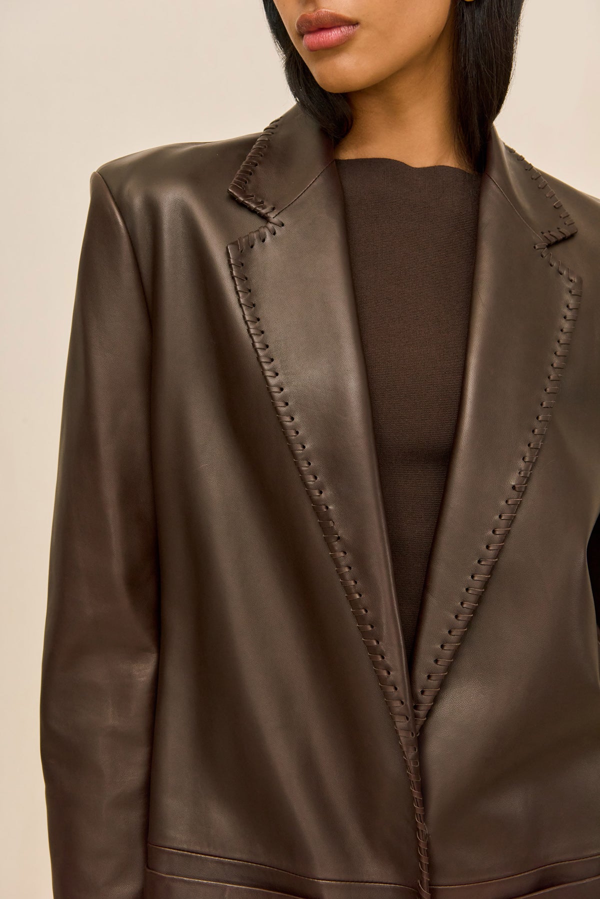 ELI LEATHER COAT - WREN