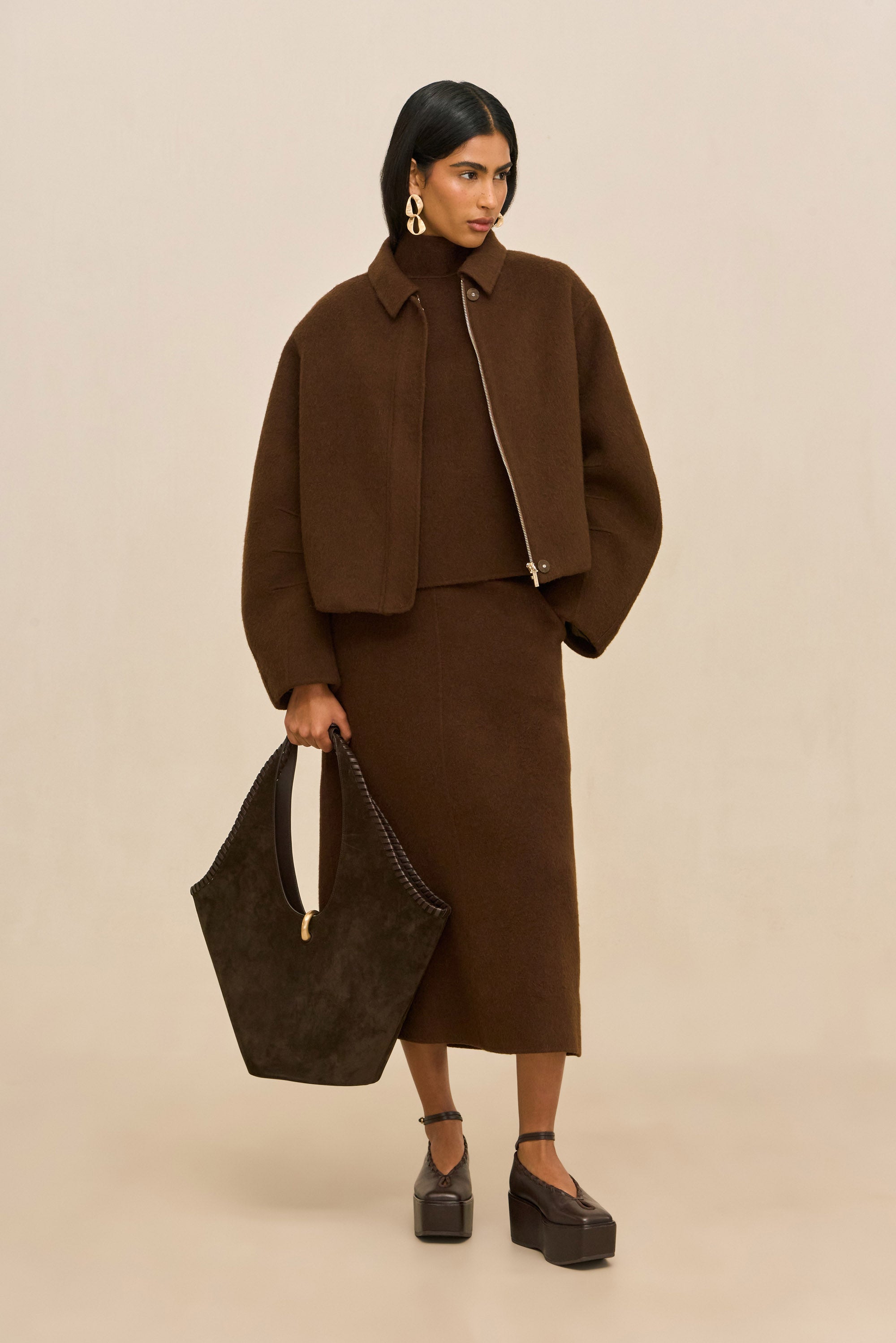 REENA JACKET - DARK BROWN